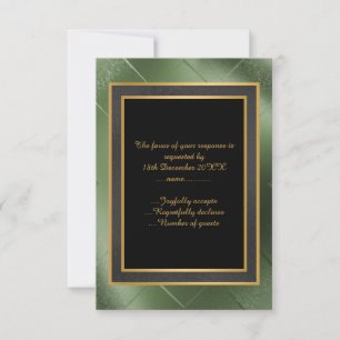 ELEGANTES RSVP PERSONALIZADOS COM RELEVO EM Dourad