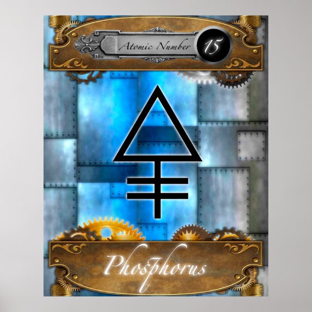Elemento Periódico Fósforo Atômica nº 15 Poster (Frente)
