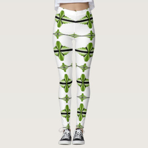 Elementos da arte em leggings verdes musculares