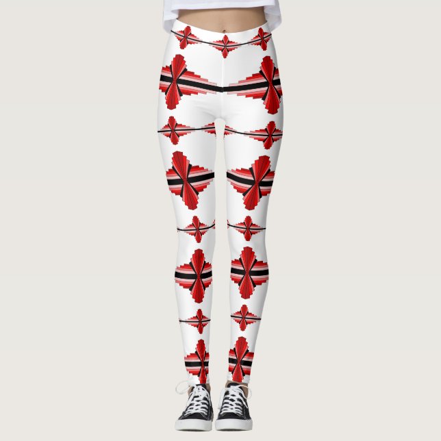Elementos de deco da arte em leggings vermelhas pr (Frente)