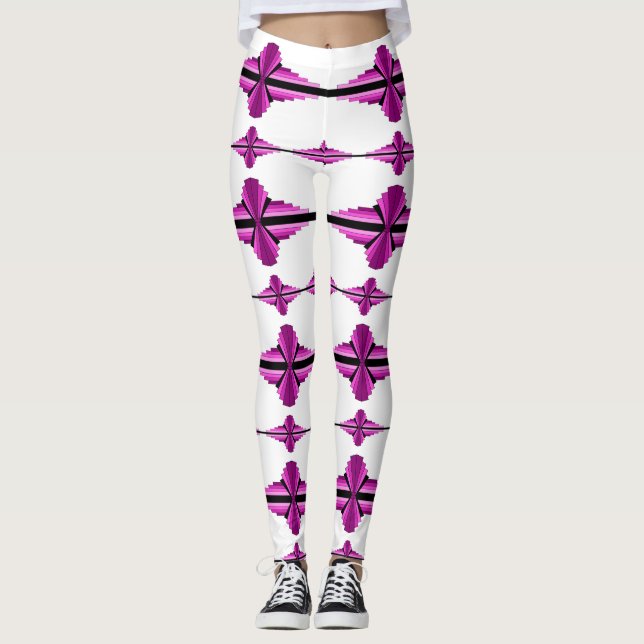 Elementos de deco de arte em Leggings cor-de-rosa  (Frente)