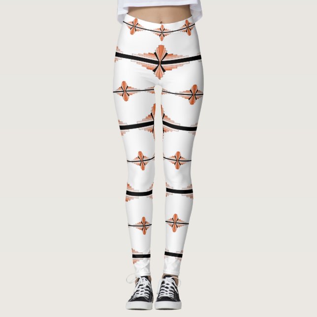 Elementos de deco de arte em leggings de pêssego p (Frente)