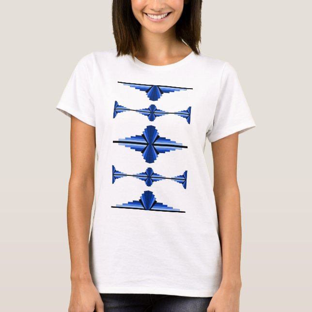 Elementos de deco de arte em T-Shirt azul profundo (Frente)