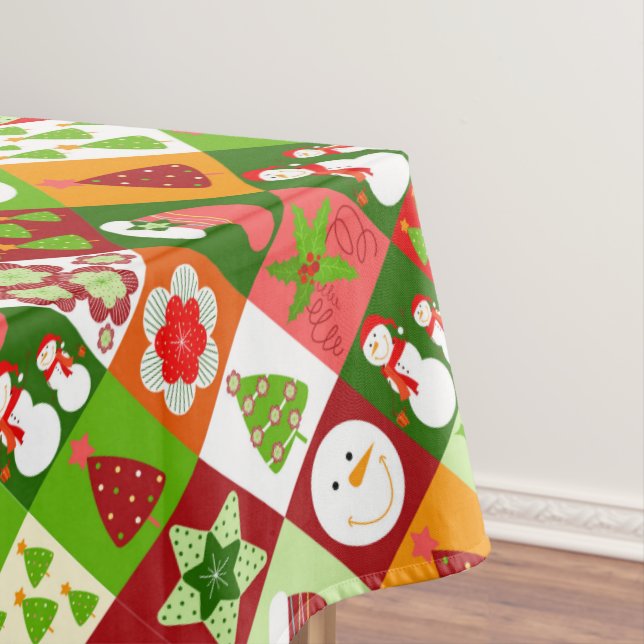 Elementos Festivos Toalha de Mesa de Natal (Posição Original)