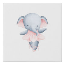 Elephant Ballerina Faux Canvas
