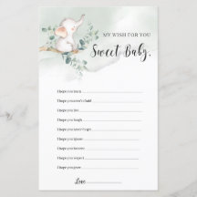 Elephant boho greenery deseja o jogo do bebê