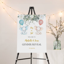 Elephant Gender Reveed Sinal de Boas-vindas