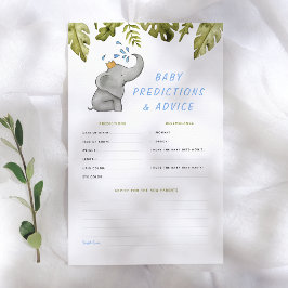 Elephant & Greenery Baby Predictions & Advice Game