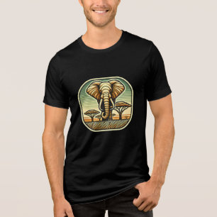 Elephant Majestade: Camisa de Arte da Savana Afric