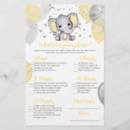Elephant O que há no seu jogo de Chá de fraldas te