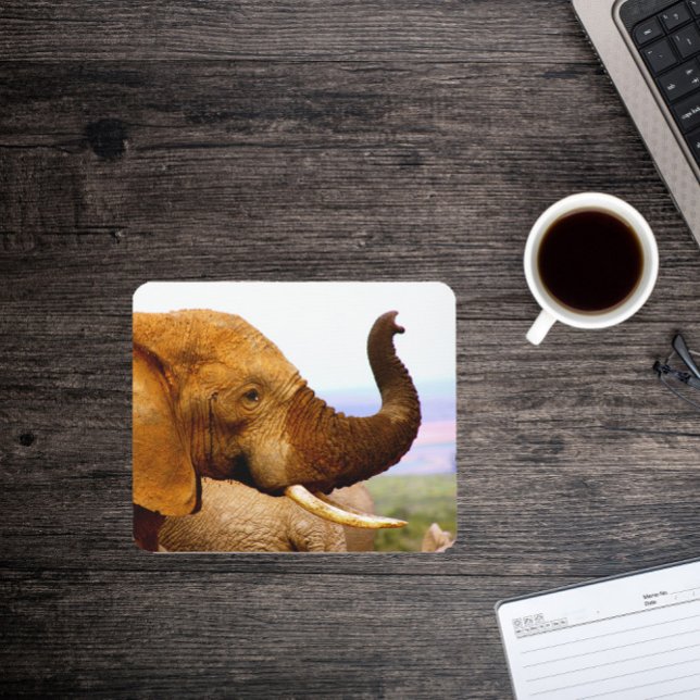 Elephant Scentes Wildlife Photoographic Mousepad (Criador carregado)