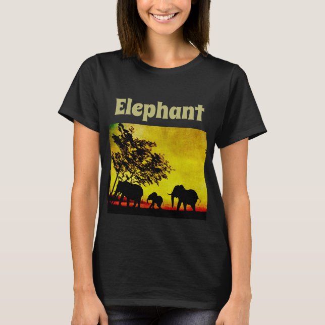 Elephants Sunset T-Shirt (Frente)