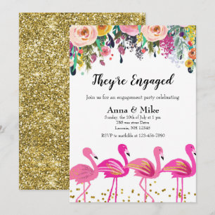 Eles estão engajados com o Convite de festas Flami