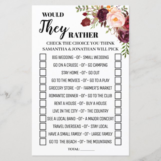 Eles iriam Preferencialmente o jogo de Chá de Mars (Frente)