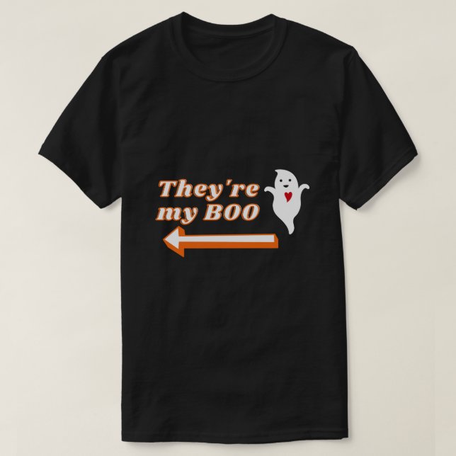 Eles são a minha camiseta Casal do Boo Halloween (Frente do Design)