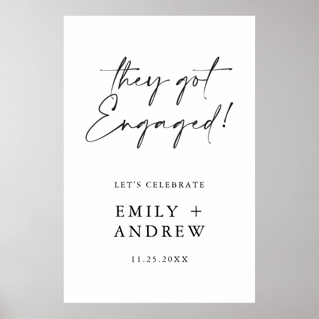 Eles se engajaram! Poster de Boas-vindas da festa  (Frente)