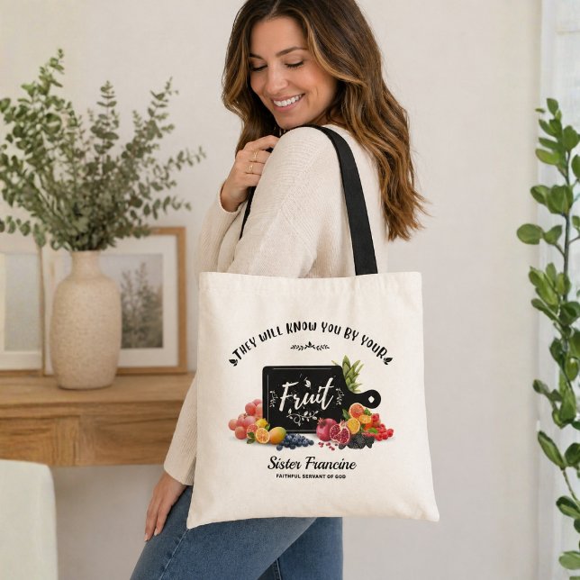 Eles Te Conhecerão Pelo Seu Fruto Bolsa Tote (Criador carregado)