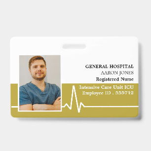 Eletrocardiograma, Crachá de ID Médico com Foto