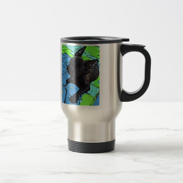 Elevação e brilho! Caneca de viagem do buldogue (Direita)