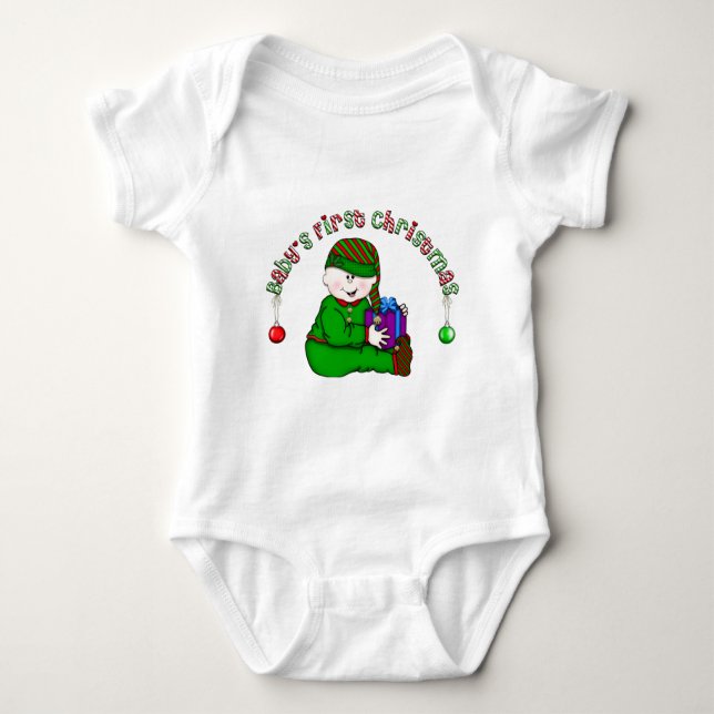 Elf Baby White Primeiro Natal Camisetas e presente (Frente)