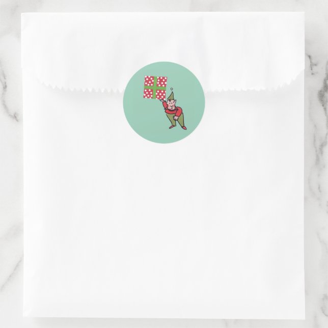 Elf com Bolinhas com adesivos redondos para presen (Bolsa)