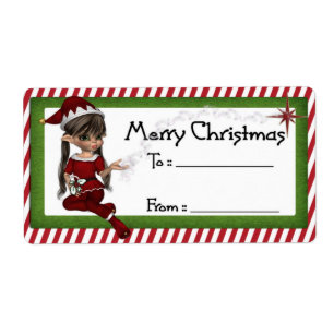Elf D3 de Natal: Etiqueta de presente de Natal Fan