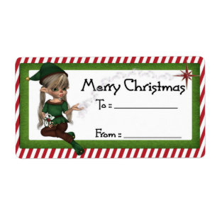 Elf D4 de Natal: Etiqueta de presente de Natal Fan