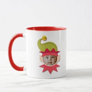 Elf Engraçado Enfrentando A Caneca De Natal