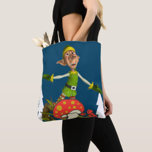 Elf Feliz Natal Sacos de Tote de Mulheres