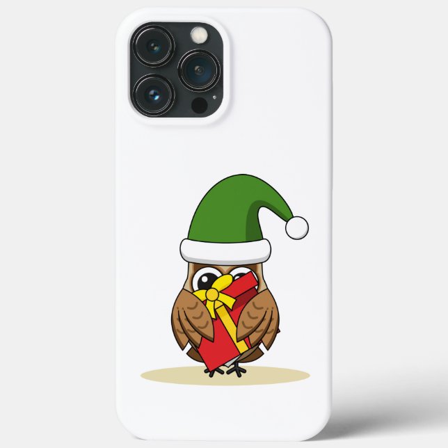 Elf Owl de Natal com Presente (Verso)