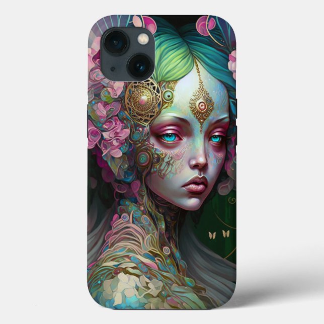 Elf Verde Rosa Fada Mulher Fantasia Arte (Verso)