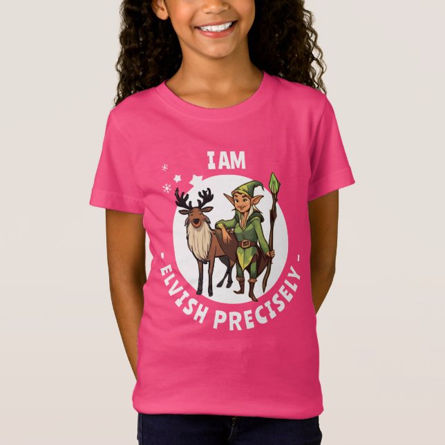 Elfo Precisamente Crianças Camiseta de Natal Elfo (Frente)