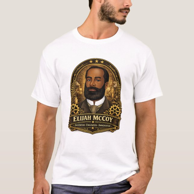 Elijah McCoy Tribute T-Shirt – Legendary Inventor (Frente)