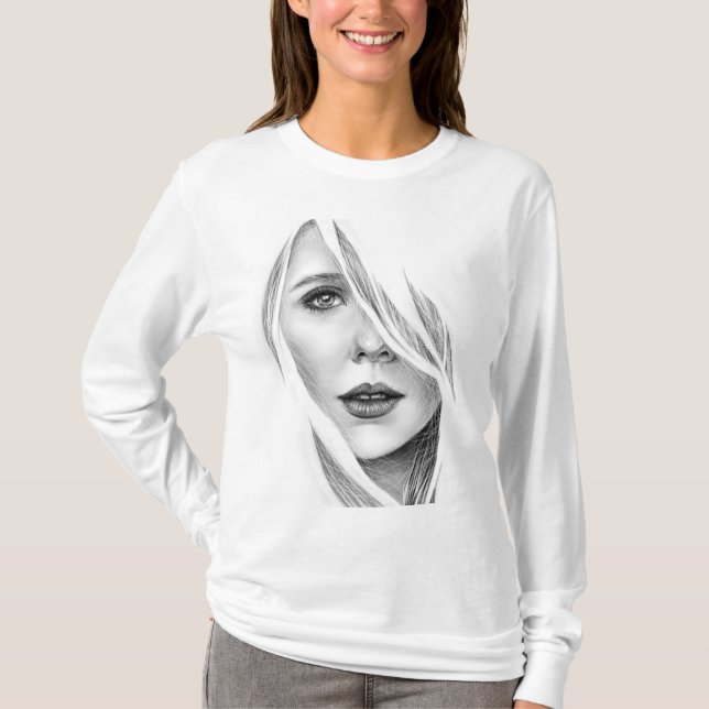 Elizabeth olsen Basic Long Sleeve T-Shirt (Frente)