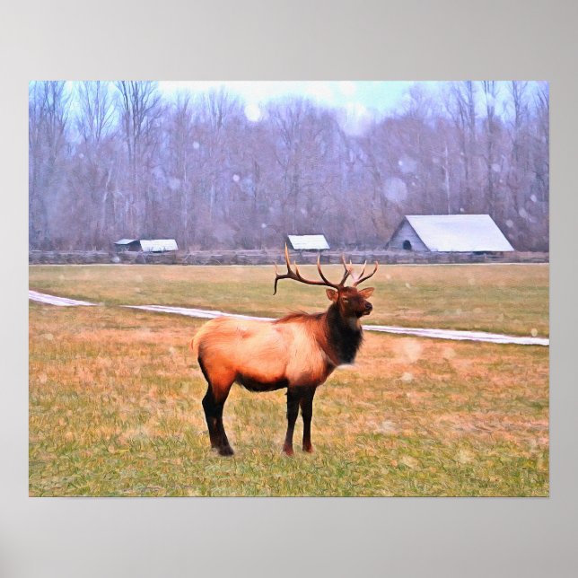 Elk no Poster das Montanhas do Enfumaçado do Excel (Frente)