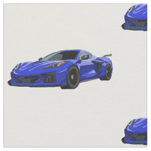 Elkhart Blue C8 Corvette Sketch Tecido