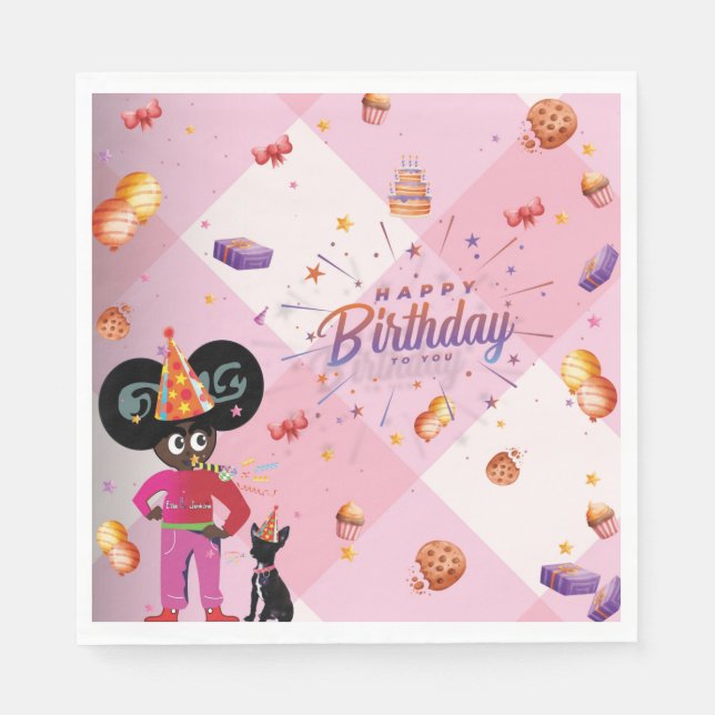 Ella B. Jenkins guardanapos de festa rosa (Frente)