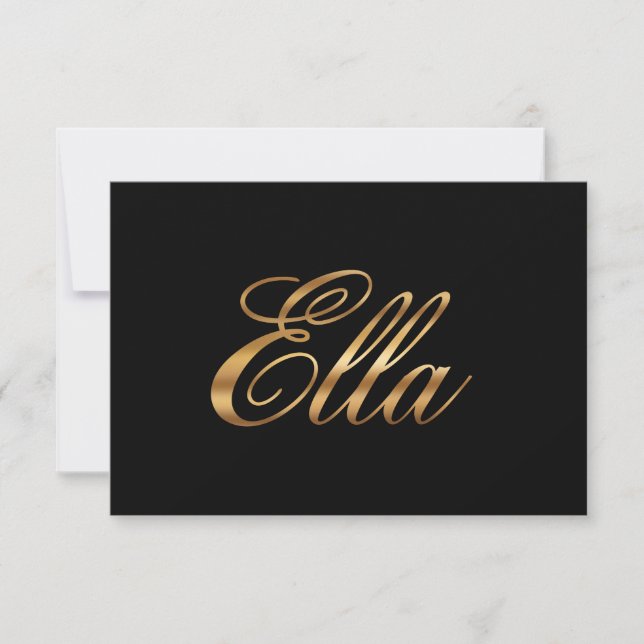 Ella gold Design Lettering Karte (Frente)