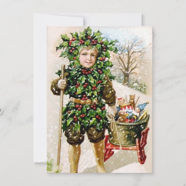 Ellen Clapsaddle: Holly Boy com Brinquedos (Frente)