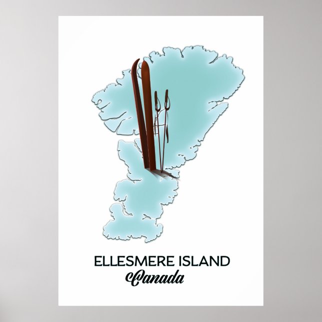 Ellesmere Ilha Canada map poster (Frente)