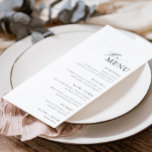 Ellesmere Minimalist Wedding Menu Long & Obrigado<br><div class="desc">Este menu apresenta um design moderno minimalista com uma letra escrita manuscrita num fundo branco para uma aparência simples e limpa. Adicione um obrigado aos seus convidados no verso do menu ou deixe-o vazio. O cabeçalho do script é uma imagem que não pode ser editada. Todo o outro texto é...</div>