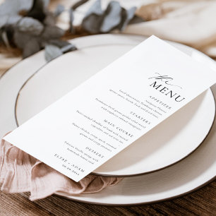 Ellesmere Minimalist Wedding Menu Long & Obrigado