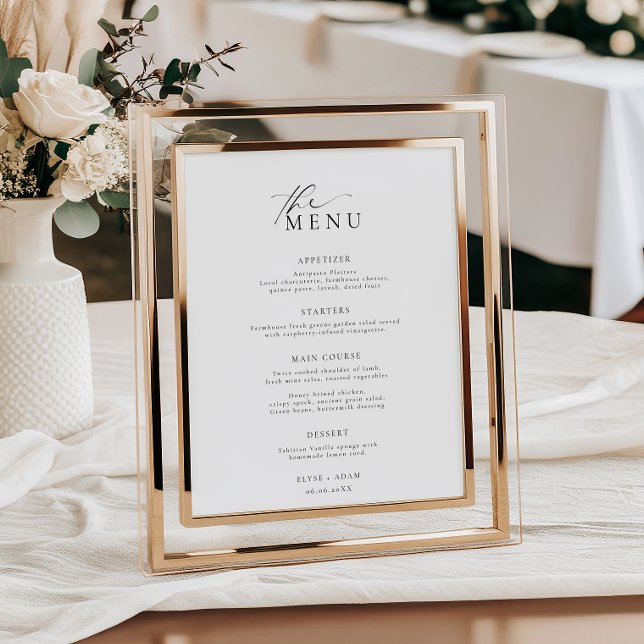 Ellesmere Minimalist Wedding Menu Poster (Criador carregado)