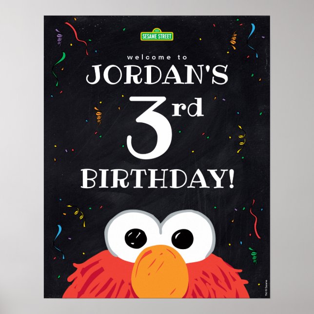 Elmo | aniversário de 3 anos Poster de boas-vindas (Frente)