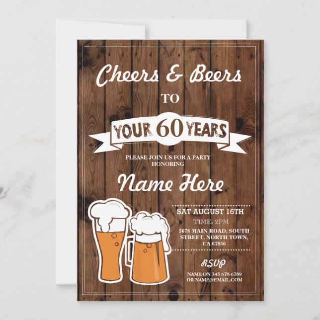 Elogios a 60 do aniversário anos 50th do convite (Frente)