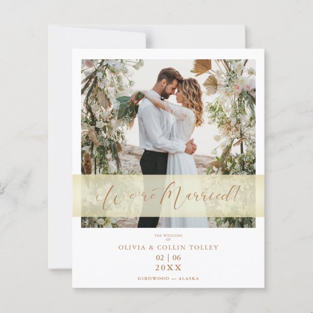 Eloped Budget Photo Just Married Hand Lettered (Frente)