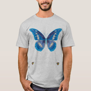 Em abril Vestimos Camisa Azul Fita-borboleta Autis