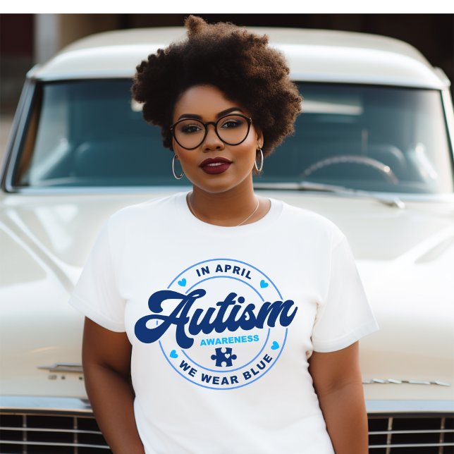 Em abril Vestimos T-shirt Azul Autismo (Criador carregado)