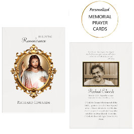 Em Adorando Lembrança Cartões de Oração Funerária 