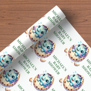 Em Breve Bebê Dino Fofo Papel de Embrulho para Chu